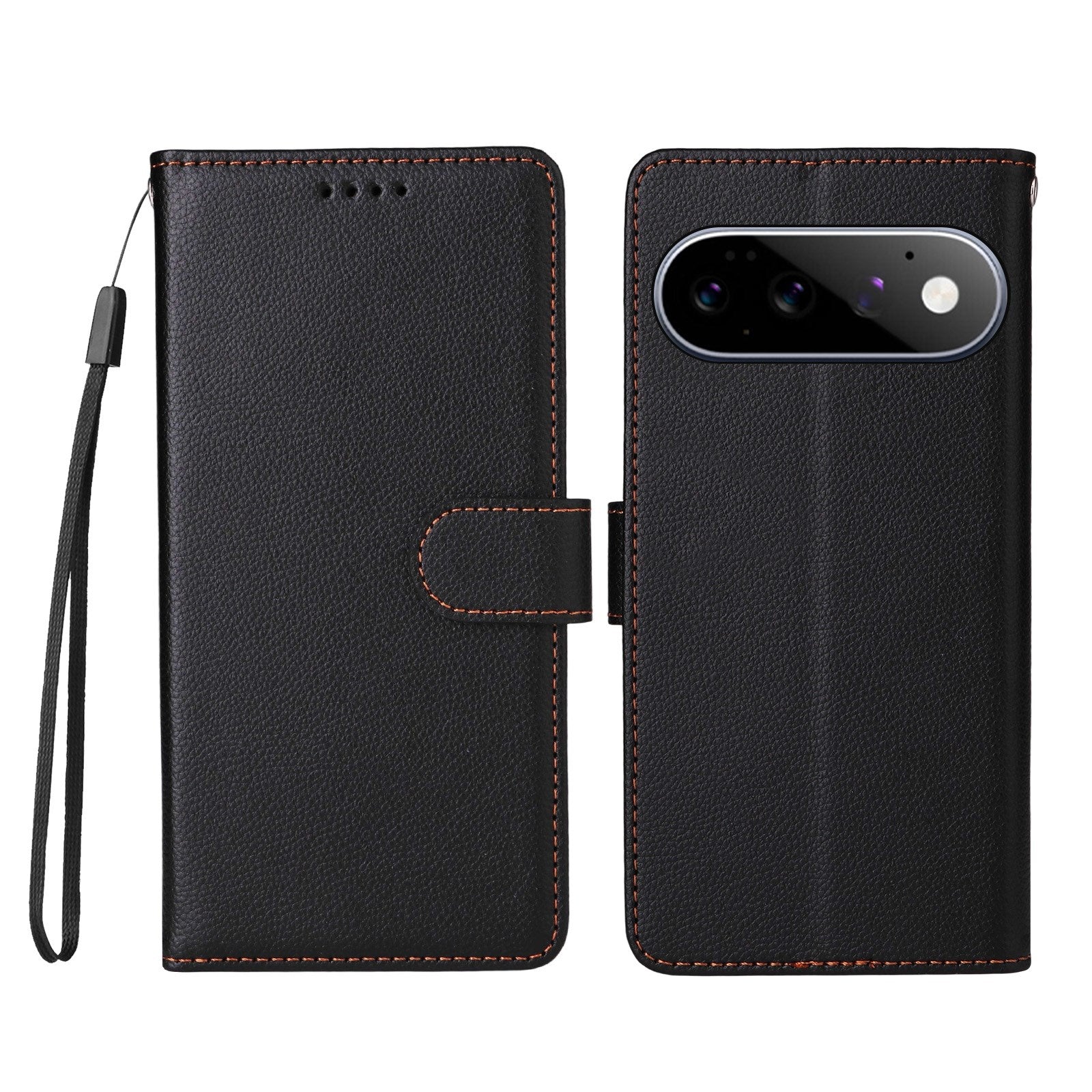 EIDERWOOD Google Pixel 11 / 11 Pro Flipcover inkl. Kortholder & Håndledsrem - Sort
