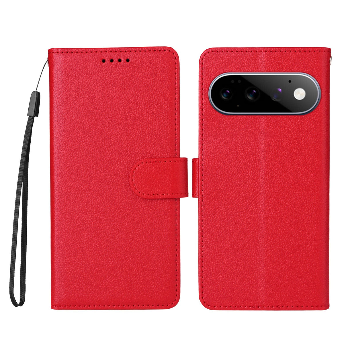 EIDERWOOD Google Pixel 11 / 11 Pro Flipcover inkl. Kortholder & Håndledsrem - Rød