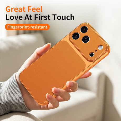 iPhone 17 Pro Max EIDERWOOD Hybrid Mobilcover m. Kunstlæderbelægning - Orange