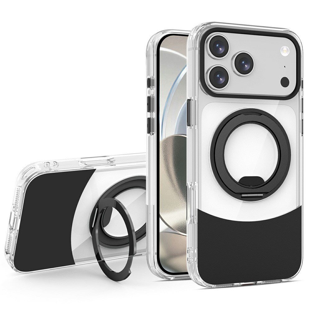 iPhone 17 Pro EIDERWOOD Hybrid Mobilcover med Ståfunktion - MagSafe Kompatibel - Gennemsigtig / Sort