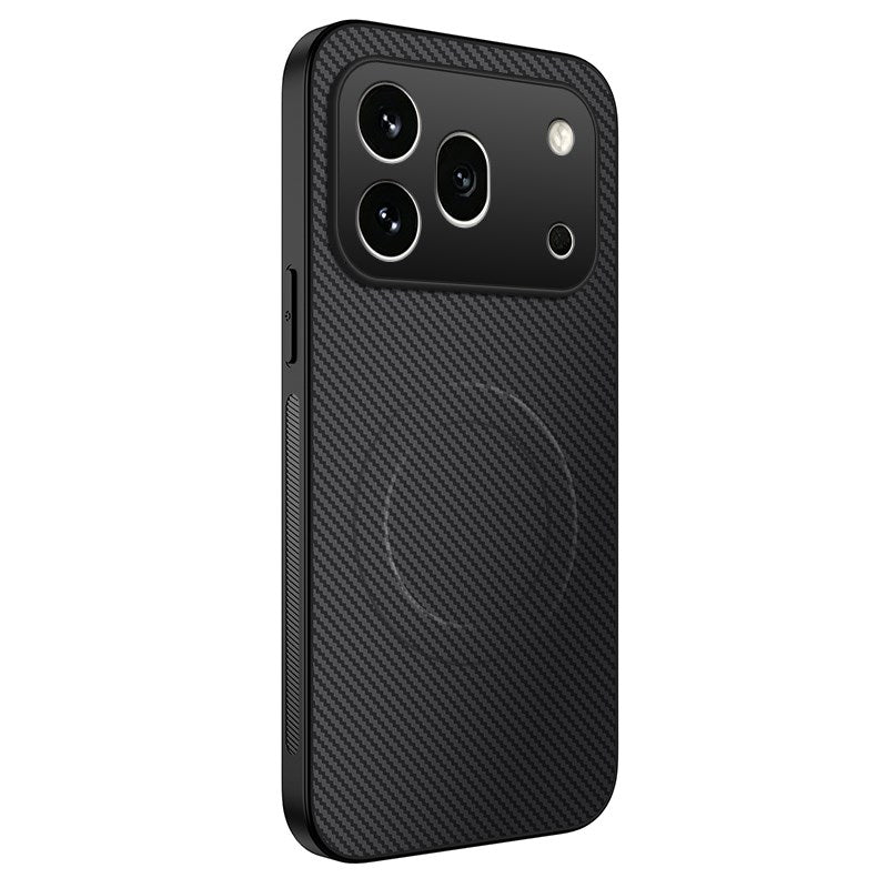 Honor 600 Pro WANLONFENG Mobilcover m. Carbon Tekstur - MagSafe Kompatibel - Sort