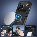 Honor 600 Pro WANLONFENG Mobilcover m. Carbon Tekstur - MagSafe Kompatibel - Sort
