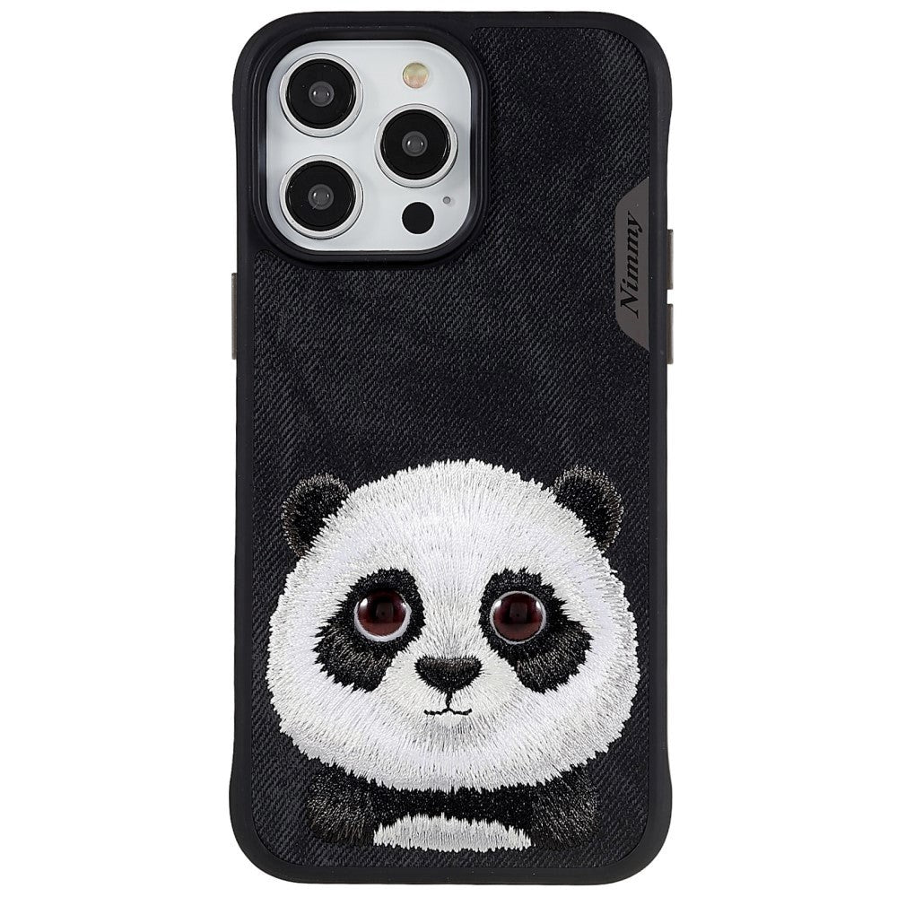 iPhone 14 Pro Plastik Hybrid Cover med motiv - Sød Panda