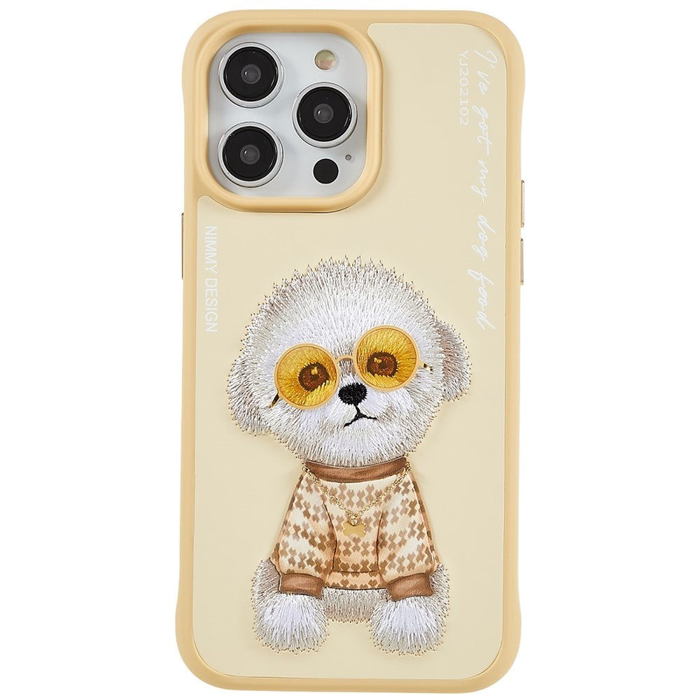 iPhone 14 Pro Plastik Hybrid Cover med motiv - Bamse Hund