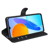 Honor X8 (5G) - EIDERWOOD Kunstlæder Flip Cover m. Kortholder & Ståfunktion - Sort