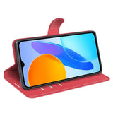 Honor X8 (5G) - EIDERWOOD Kunstlæder Flip Cover m. Kortholder & Ståfunktion - Rød