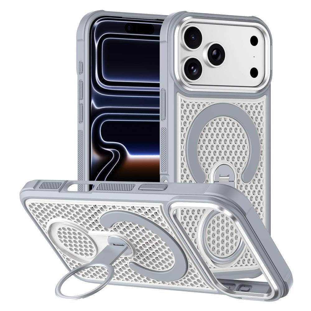 iPhone 17 Pro EIDERWOOD Mobilcover m. Varmeafledning & 360° Roterende Kickstand - MagSafe Kompatibel - Hvid