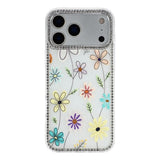 iPhone 17 Pro Max EIDERWOOD Hybrid Mobilcover m. Rhinsten & Blomsterdesign - Hvid / Flerfarvet Blomster