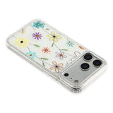 iPhone 17 Pro Max EIDERWOOD Hybrid Mobilcover m. Rhinsten & Blomsterdesign - Hvid / Flerfarvet Blomster