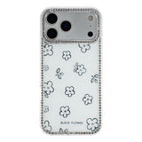 iPhone 17 Pro Max EIDERWOOD Hybrid Mobilcover m. Rhinsten & Blomsterdesign - Hvid / Blomster