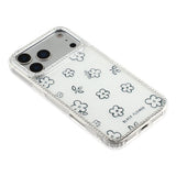 iPhone 17 Pro Max EIDERWOOD Hybrid Mobilcover m. Rhinsten & Blomsterdesign - Hvid / Blomster
