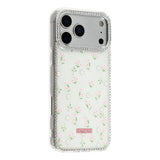 iPhone 17 Pro Max EIDERWOOD Hybrid Mobilcover m. Rhinsten & Blomsterdesign - Hvid / Forårsblomster