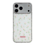 iPhone 17 Pro Max EIDERWOOD Hybrid Mobilcover m. Rhinsten & Blomsterdesign - Hvid / Forårsblomster