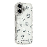 iPhone 17 EIDERWOOD Hybrid Mobilcover m. Rhinsten & Blomsterdesign - Hvid / Blomster