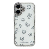 iPhone 17 EIDERWOOD Hybrid Mobilcover m. Rhinsten & Blomsterdesign - Hvid / Blomster
