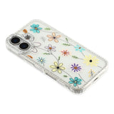 iPhone 17 EIDERWOOD Hybrid Mobilcover m. Rhinsten & Blomsterdesign - Hvid / Flerfarvet Blomster