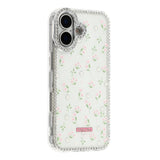 iPhone 17 EIDERWOOD Hybrid Mobilcover m. Rhinsten & Blomsterdesign - Hvid / Forårsblomster