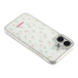 iPhone 17 EIDERWOOD Hybrid Mobilcover m. Rhinsten & Blomsterdesign - Hvid / Forårsblomster