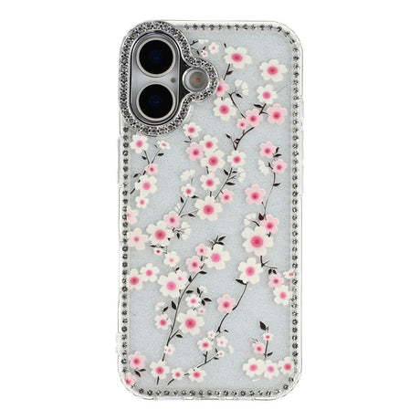 iPhone 17 EIDERWOOD Hybrid Mobilcover m. Rhinsten & Blomsterdesign - Gennemsigtig / Kirsebærblomster
