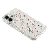 iPhone 17 EIDERWOOD Hybrid Mobilcover m. Rhinsten & Blomsterdesign - Gennemsigtig / Kirsebærblomster