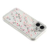 iPhone 17 EIDERWOOD Hybrid Mobilcover m. Rhinsten & Blomsterdesign - Gennemsigtig / Kirsebærblomster