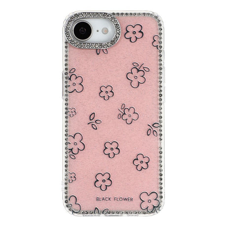 iPhone 17e / 16e EIDERWOOD Hybrid Mobilcover m. Rhinsten & Blomsterdesign - Lyserød / Blomster