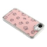 iPhone 17e / 16e EIDERWOOD Hybrid Mobilcover m. Rhinsten & Blomsterdesign - Lyserød / Blomster
