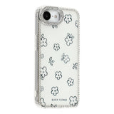 iPhone 17e / 16e EIDERWOOD Hybrid Mobilcover m. Rhinsten & Blomsterdesign - Hvid / Blomster