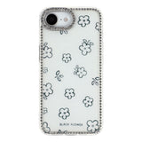 iPhone 17e / 16e EIDERWOOD Hybrid Mobilcover m. Rhinsten & Blomsterdesign - Hvid / Blomster