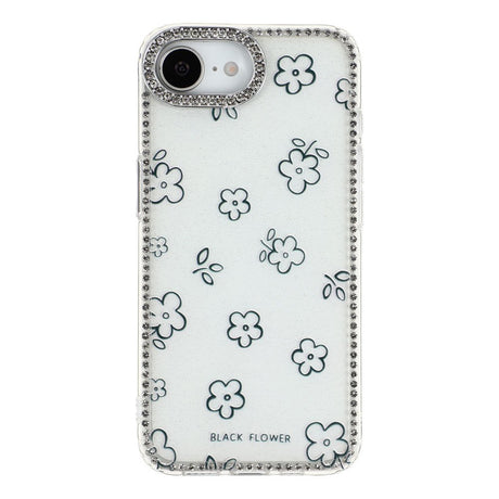 iPhone 17e / 16e EIDERWOOD Hybrid Mobilcover m. Rhinsten & Blomsterdesign - Hvid / Blomster