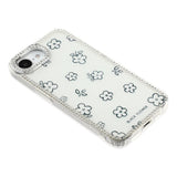 iPhone 17e / 16e EIDERWOOD Hybrid Mobilcover m. Rhinsten & Blomsterdesign - Hvid / Blomster