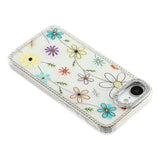 iPhone 17e / 16e EIDERWOOD Hybrid Mobilcover m. Rhinsten & Blomsterdesign - Hvid / Flerfarvet Blomster