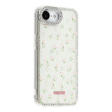 iPhone 17e / 16e EIDERWOOD Hybrid Mobilcover m. Rhinsten & Blomsterdesign - Hvid / Forårsblomster