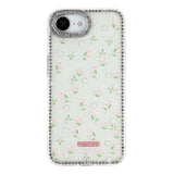 iPhone 17e / 16e EIDERWOOD Hybrid Mobilcover m. Rhinsten & Blomsterdesign - Hvid / Forårsblomster