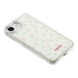iPhone 17e / 16e EIDERWOOD Hybrid Mobilcover m. Rhinsten & Blomsterdesign - Hvid / Forårsblomster