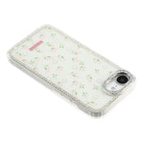 iPhone 17e / 16e EIDERWOOD Hybrid Mobilcover m. Rhinsten & Blomsterdesign - Hvid / Forårsblomster