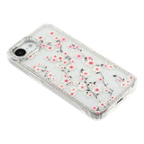 iPhone 17e / 16e EIDERWOOD Hybrid Mobilcover m. Rhinsten & Blomsterdesign - Gennemsigtig / Kirsebærblomster