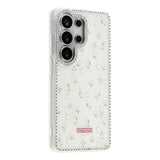 Samsung Galaxy S26 Ultra EIDERWOOD Hybrid Mobilcover m. Rhinsten & Blomsterdesign - Hvid / Forårsblomster