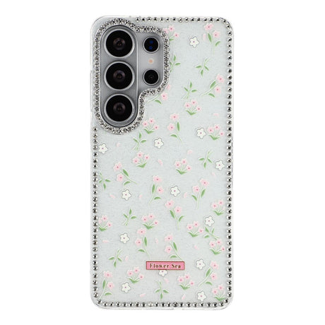 Samsung Galaxy S26 Ultra EIDERWOOD Hybrid Mobilcover m. Rhinsten & Blomsterdesign - Hvid / Forårsblomster