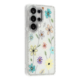 Samsung Galaxy S26 Ultra EIDERWOOD Hybrid Mobilcover m. Rhinsten & Blomsterdesign - Hvid / Flerfarvede Blomster