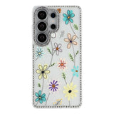 Samsung Galaxy S26 Ultra EIDERWOOD Hybrid Mobilcover m. Rhinsten & Blomsterdesign - Hvid / Flerfarvede Blomster