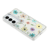 Samsung Galaxy S26 EIDERWOOD Hybrid Mobilcover m. Rhinsten & Blomsterdesign - Hvid / Flerfarvet Blomster
