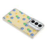 Samsung Galaxy S26 EIDERWOOD Hybrid Mobilcover m. Rhinsten & Blomsterdesign - Gul / Tulipaner
