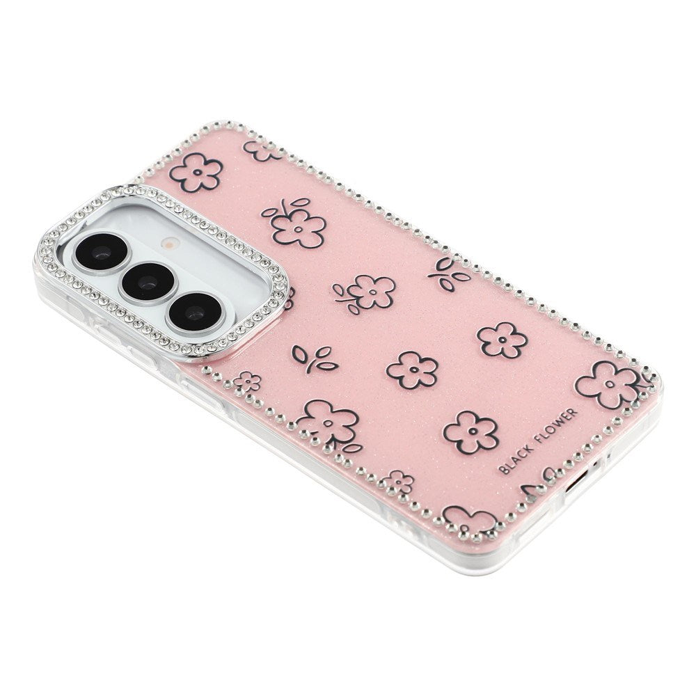 Samsung Galaxy S26 EIDERWOOD Hybrid Mobilcover m. Rhinsten & Blomsterdesign - Lyserød / Blomster