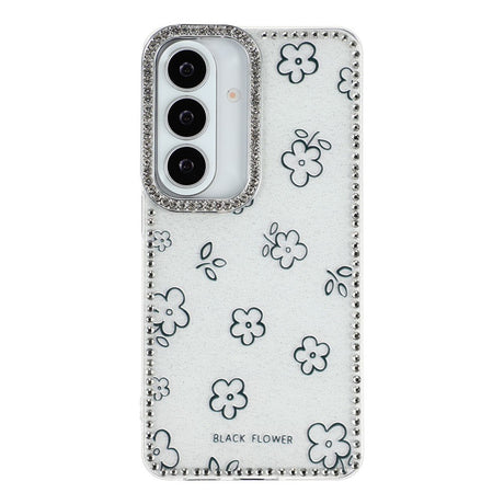 Samsung Galaxy S26 EIDERWOOD Hybrid Mobilcover m. Rhinsten & Blomsterdesign - Hvid / Blomster