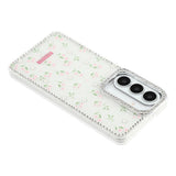 Samsung Galaxy S26 EIDERWOOD Hybrid Mobilcover m. Rhinsten & Blomsterdesign - Hvid / Forårsblomster