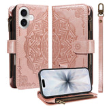 iPhone 17 EIDERWOOD Flipcase m. 9 x Kortholder / Lynlåslomme / RFDI-Blokering / Rem - Rose Gold