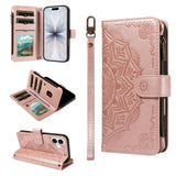 iPhone 17 EIDERWOOD Flipcase m. 9 x Kortholder / Lynlåslomme / RFDI-Blokering / Rem - Rose Gold