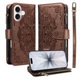 iPhone 17 EIDERWOOD Flipcase m. 9 x Kortholder / Lynlåslomme / RFDI-Blokering / Rem - Brun