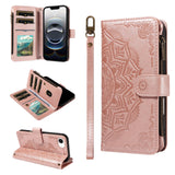 iPhone 17e / 16e EIDERWOOD Flipcase m. 9 x Kortholder / Lynlåslomme / RFDI-Blokering / Rem - Rose Gold